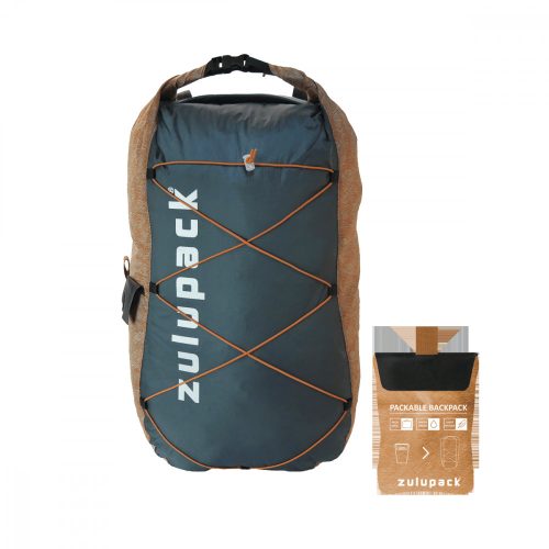Vodotesný zbaliteľný batoh - Zulupack Quokka 12L – IP66 - šedý/kamel