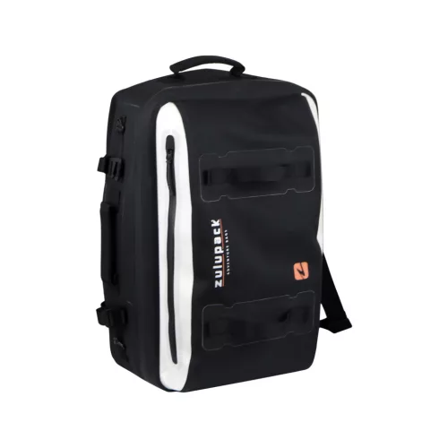 Vodeodolná cestovná taška Zulupack® Antipode 45L Cordura® IP63 – čierna/biela – štýlová a praktická na každú cestu